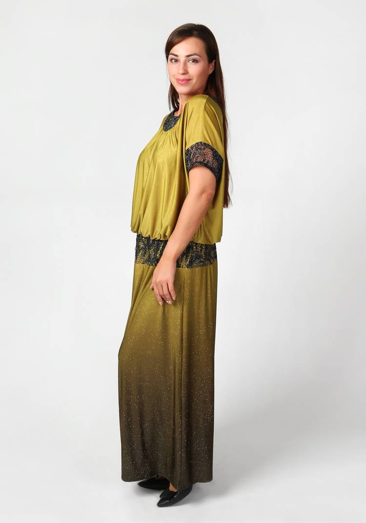 Платье с ажурной отделкой и блестками шир.  750, рис. 6