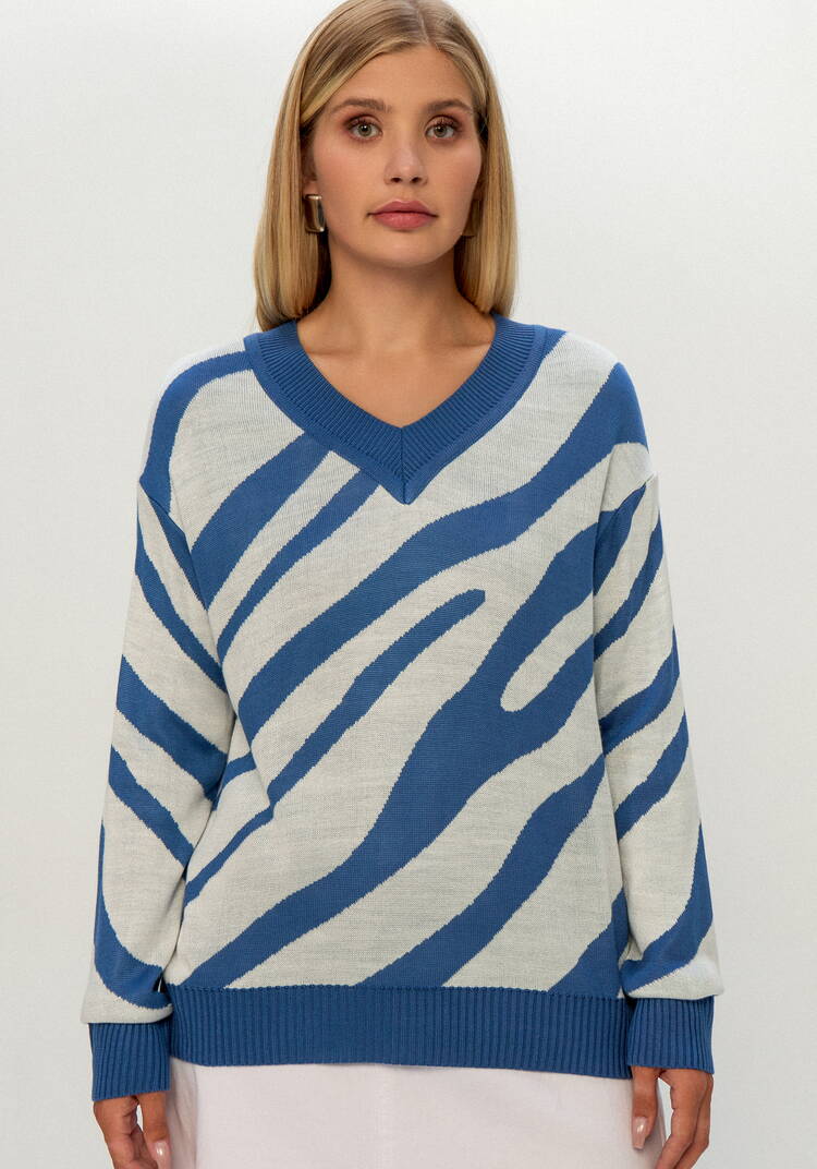 Джемпер с принтом зебра шир.  750, рис. 48