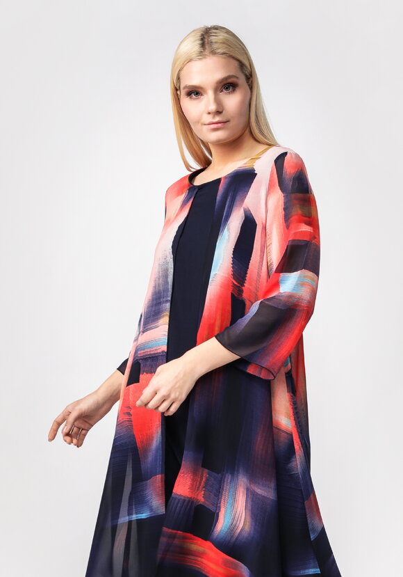 Платье трикотажное с шифоновой накидкой шир.  580, рис. 14