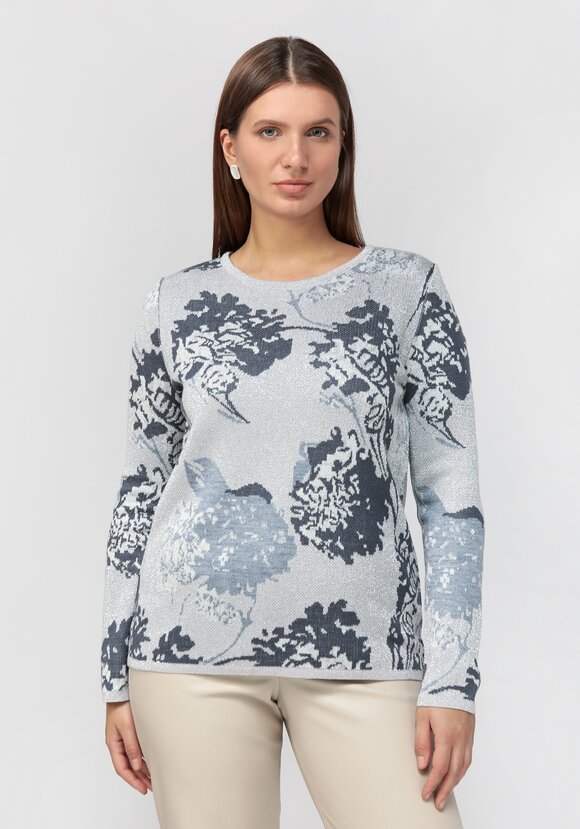 Свитер с растительным принтом и метанитью шир.  580, рис. 18