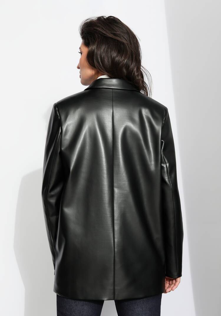 Пиджак двубортный из экокожи шир.  750, рис. 3