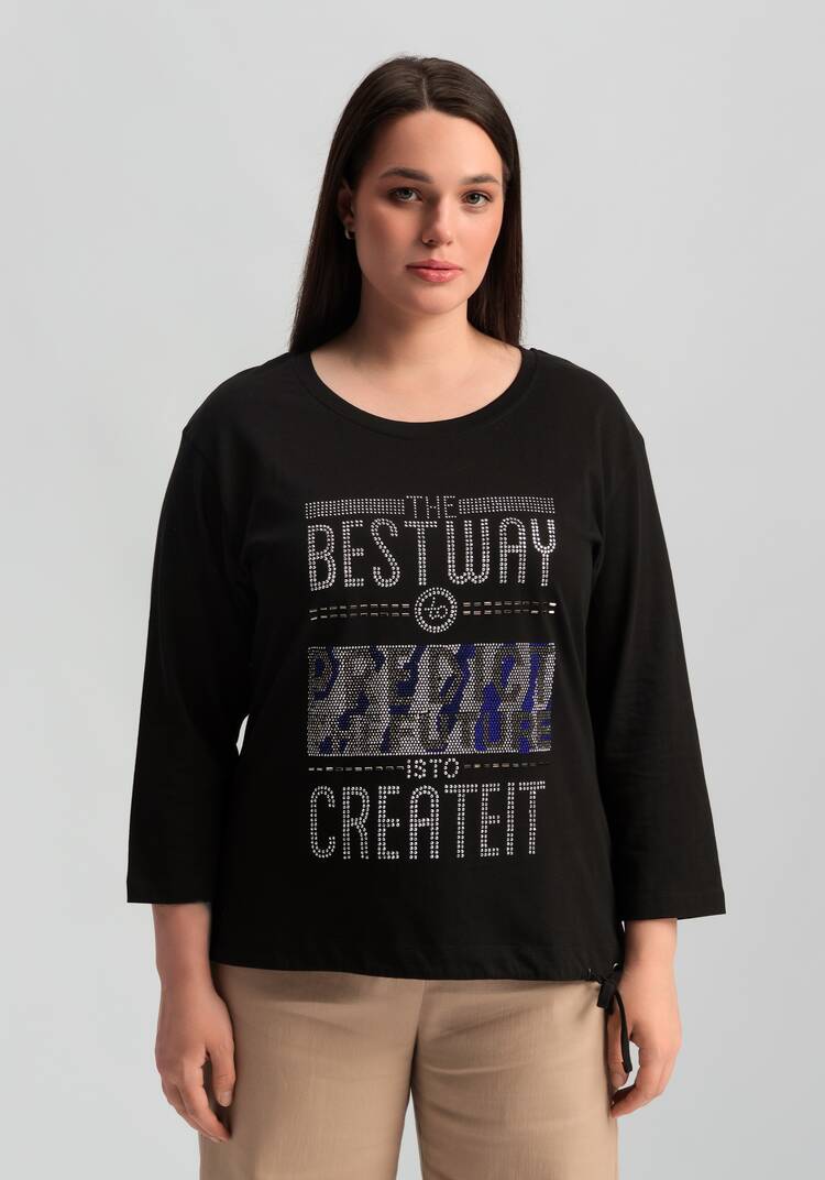 Лонгслив с декором из страз шир.  750, рис. 21