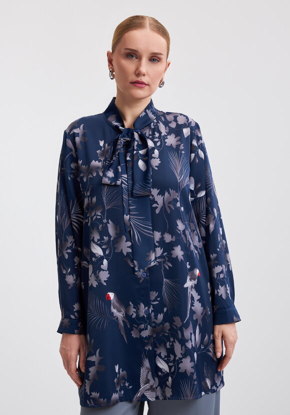 Туника с бантом и цветочным принтом шир.  580, рис. 10