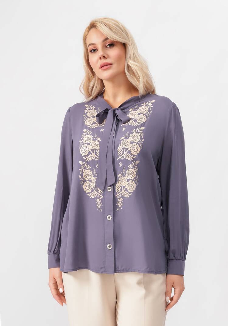 Блуза с цветочным принтом на груди шир.  750, рис. 11