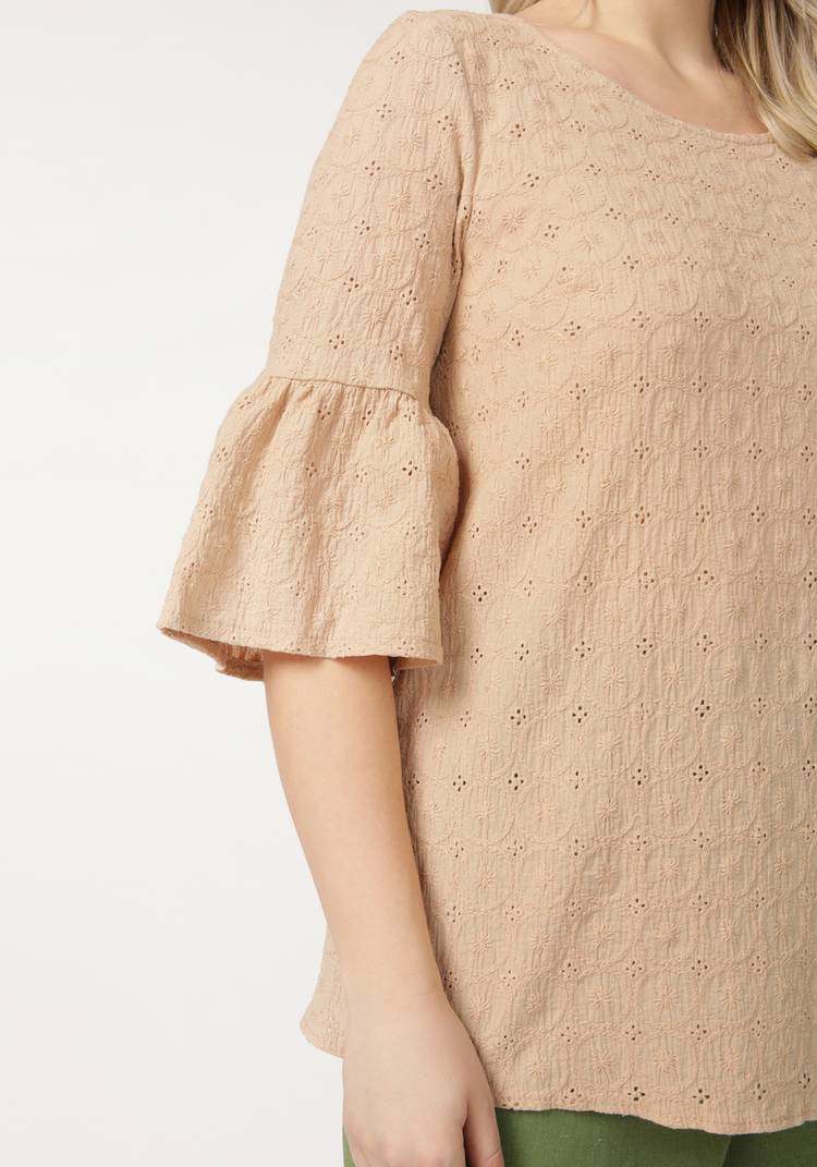 Блуза из шитья с воланом по низу рукава шир.  750, рис. 24