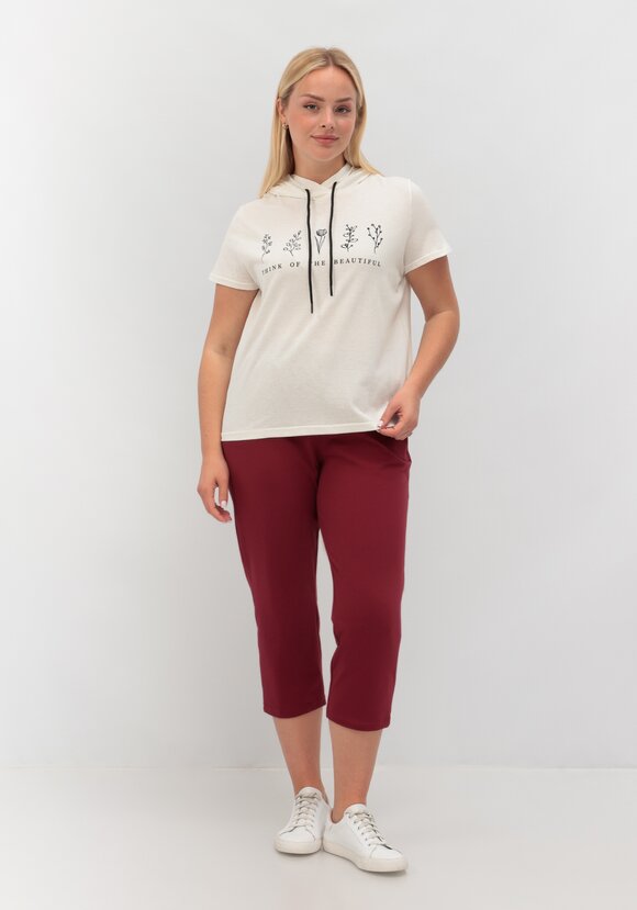 Футболка с капюшоном и лаконичным принтом шир.  580, рис. 45