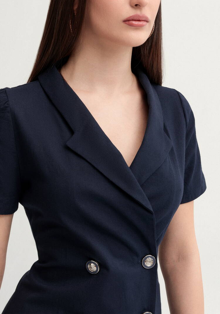 Платье из льна двубортное шир.  750, рис. 12