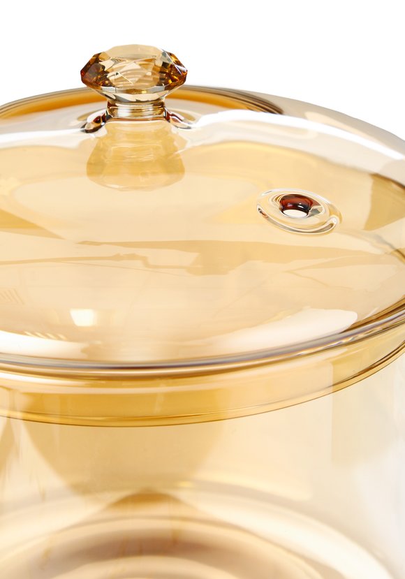 Стеклянная кастрюля с крышкой Даймонд шир.  580, рис. 5