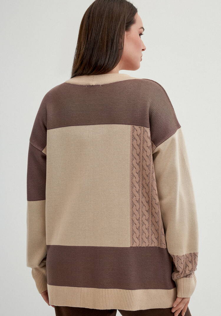 Кардиган с разноцветными вставками шир.  750, рис. 3