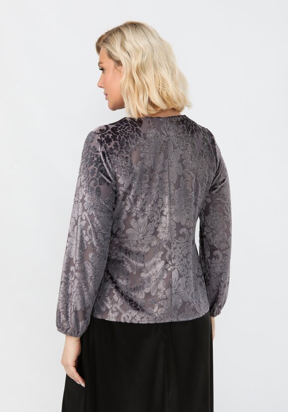 Блуза с цветочным принтом из бархата шир.  580, рис. 3