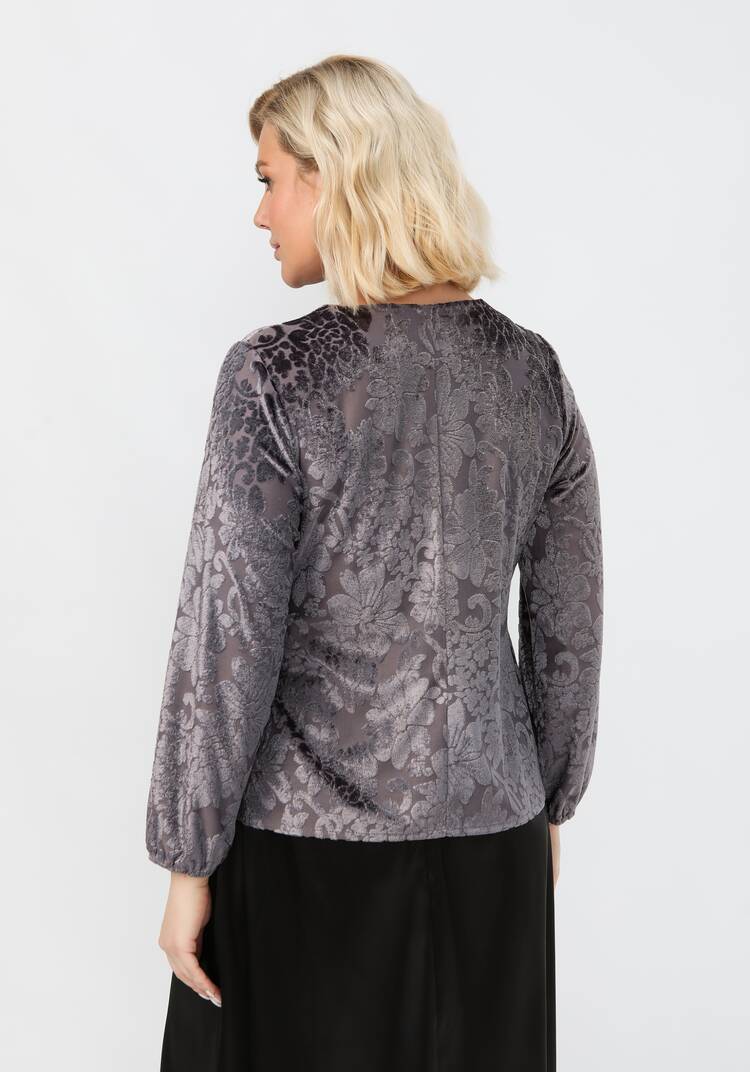 Блуза с цветочным принтом из бархата шир.  750, рис. 3