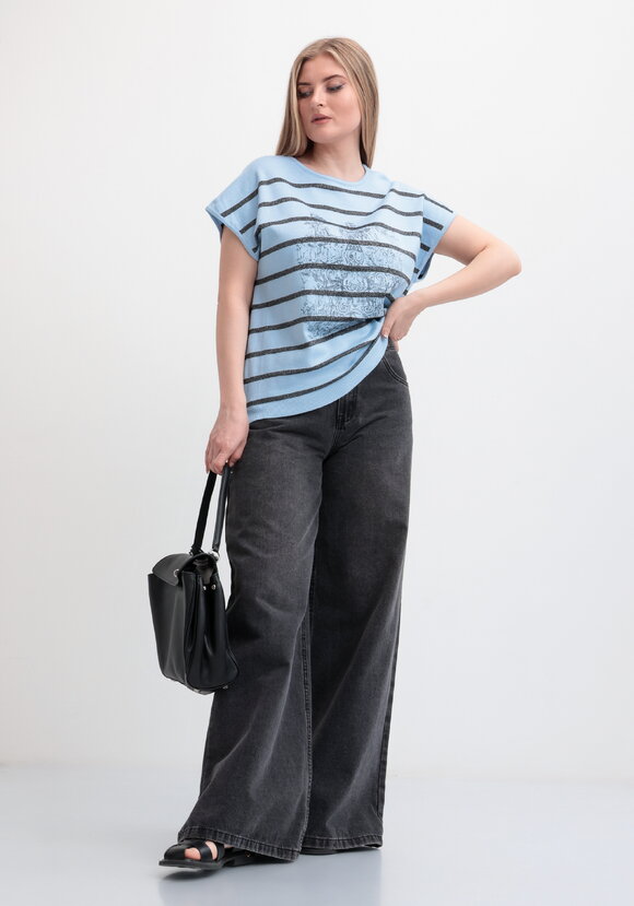 Блуза в полоску с рисунком шир.  580, рис. 2