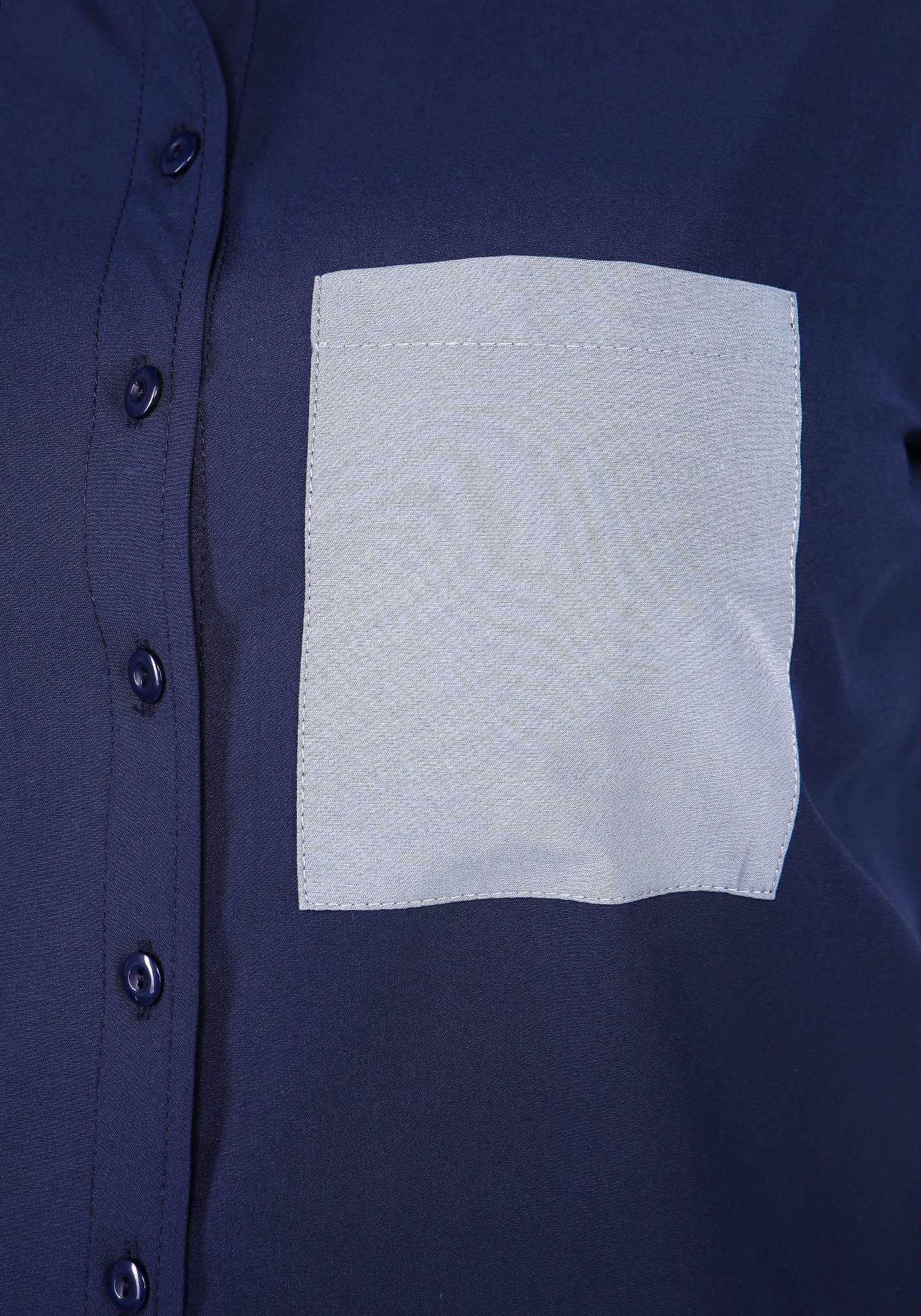 Рубашка из комбинированной ткани Elletto Life, размер 48, цвет синий - фото 4
