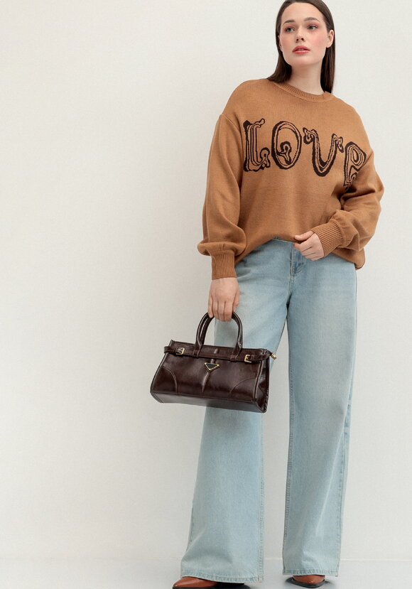 Джемпер с жаккардовой надписью шир.  580, рис. 2