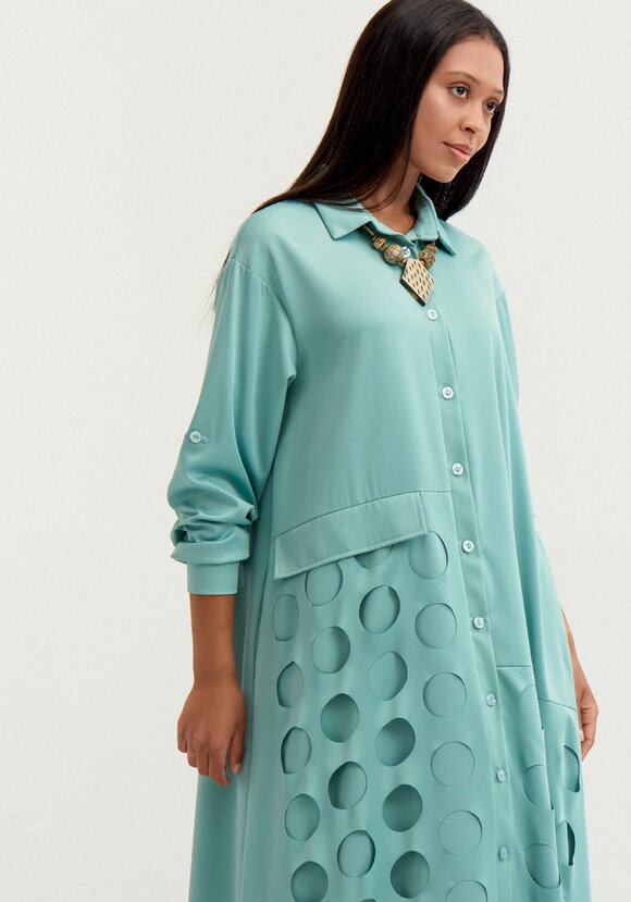 Платье А-силуэта с перфорацией шир.  580, рис. 8