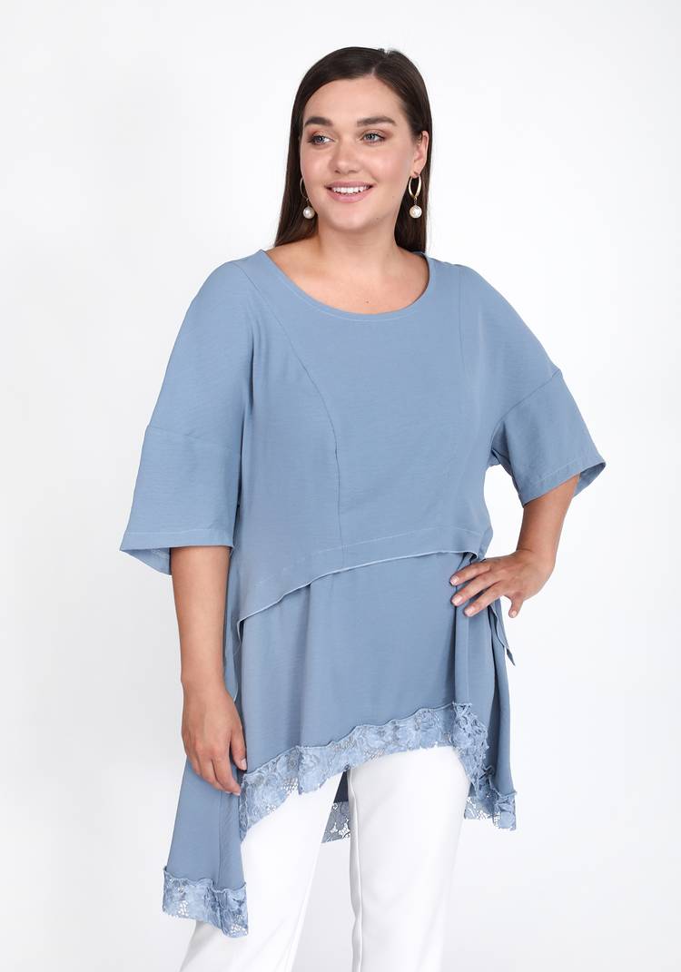 Туника свободная с кружевной вставкой шир.  750, рис. 5