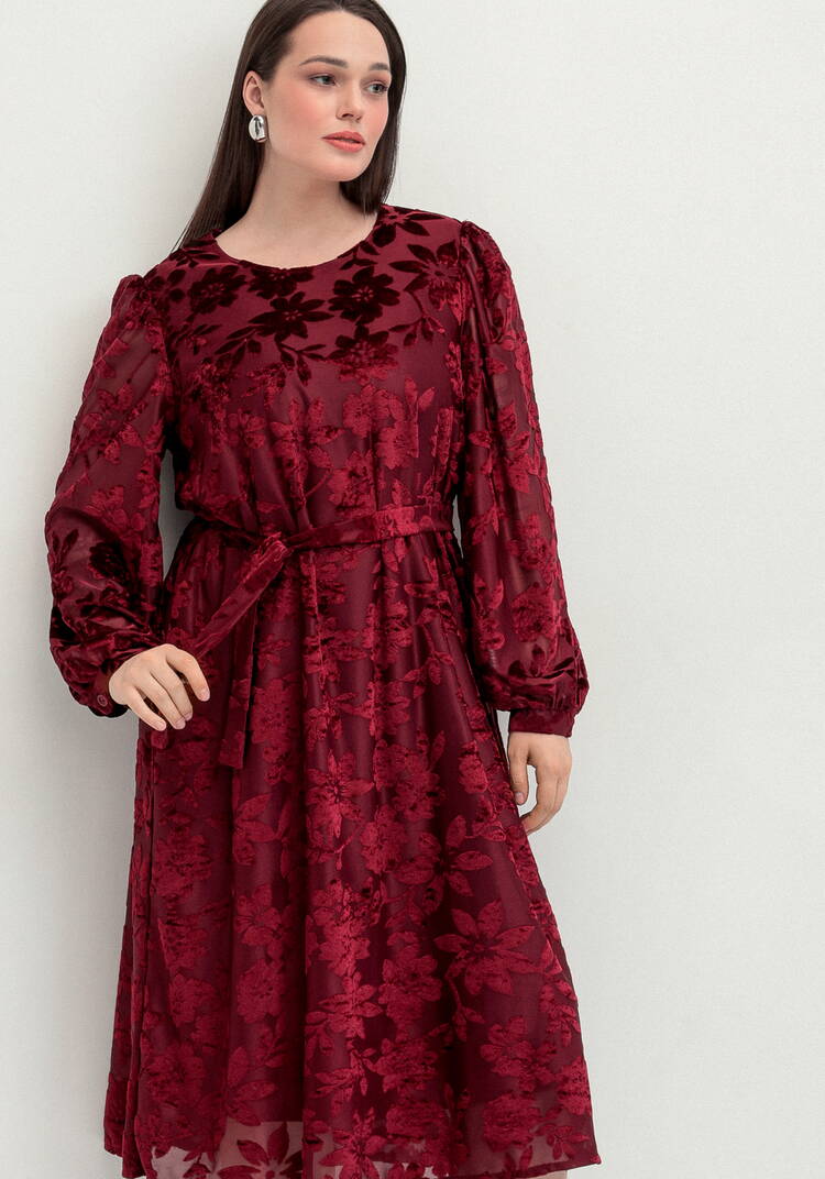 Платье с цветами из бархата шир.  750, рис. 2