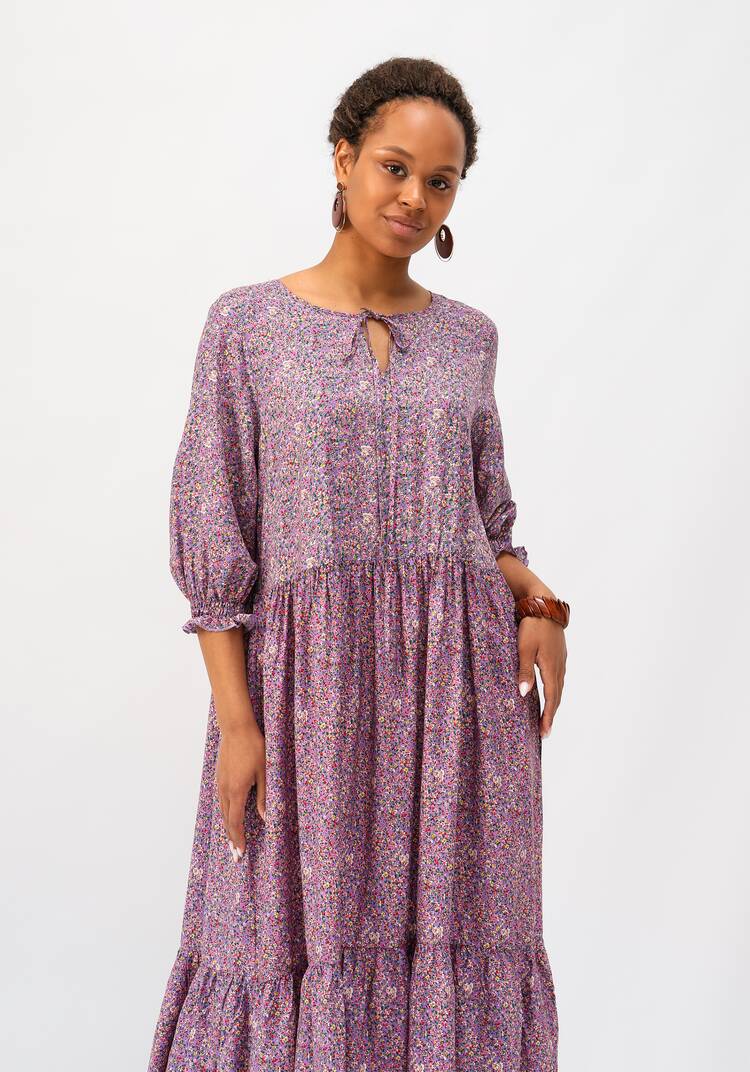 Платье с ярусами из штапеля шир.  750, рис. 18