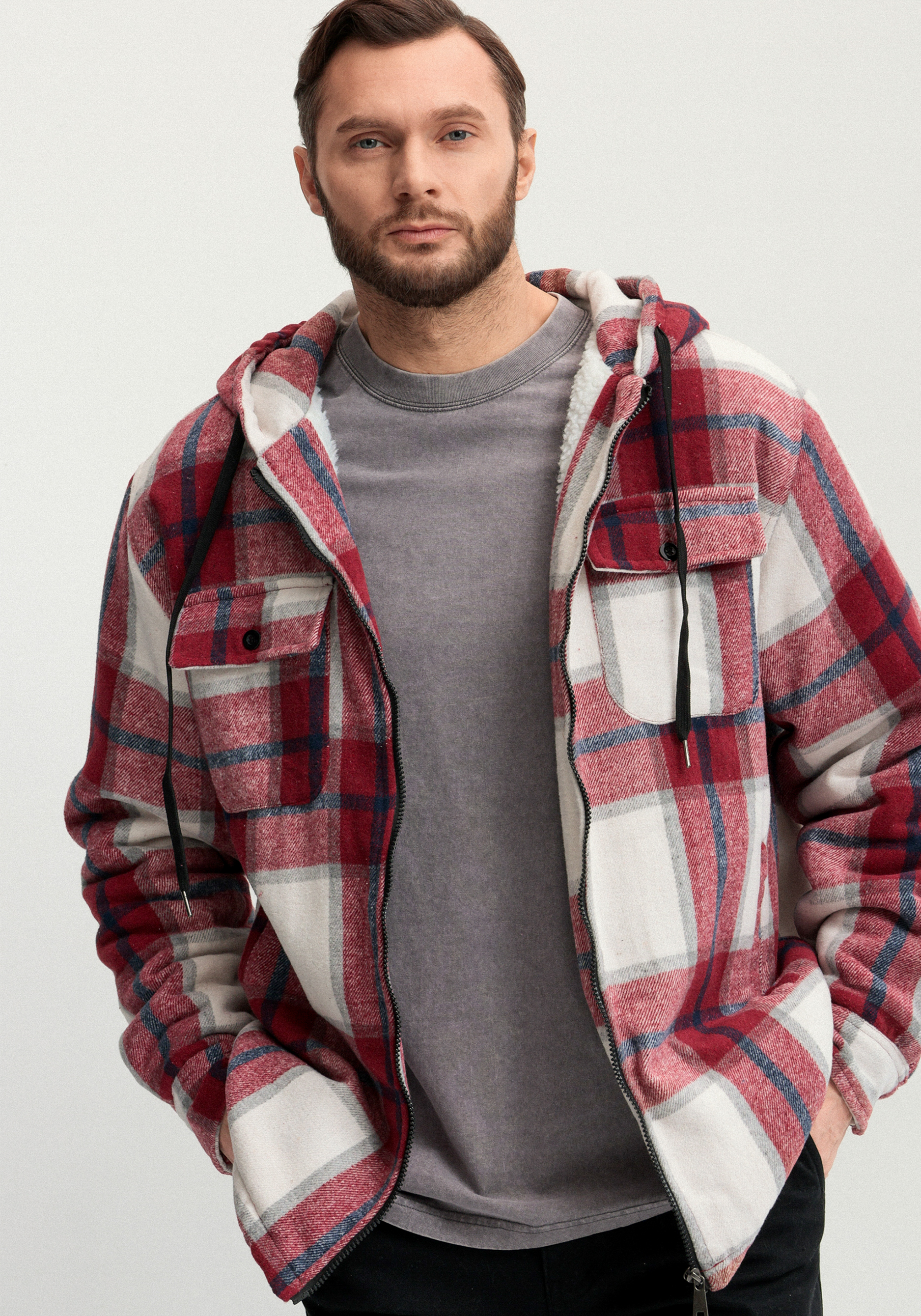 Рубашка с капюшоном и подкладом из шерпы