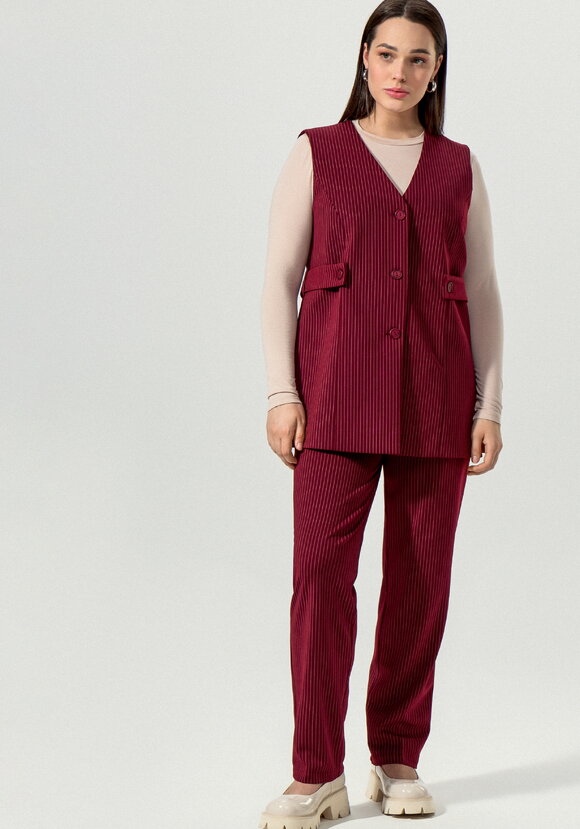 Жилет в полоску на пуговицах шир.  580, рис. 7