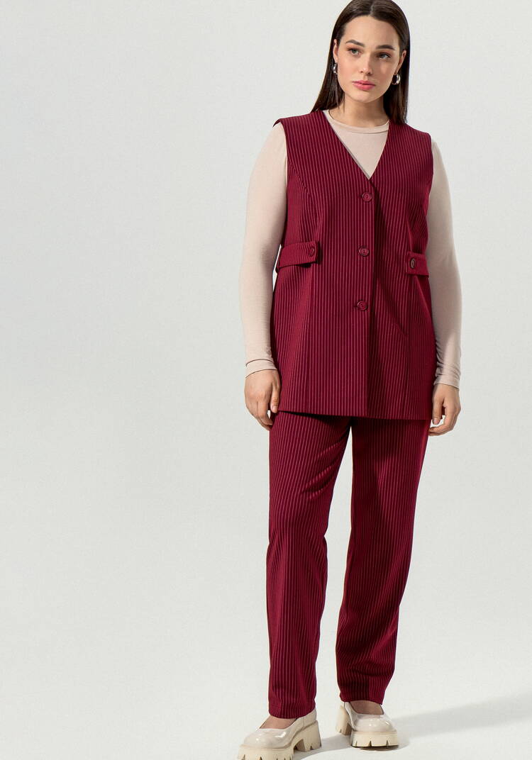 Жилет в полоску на пуговицах шир.  750, рис. 7