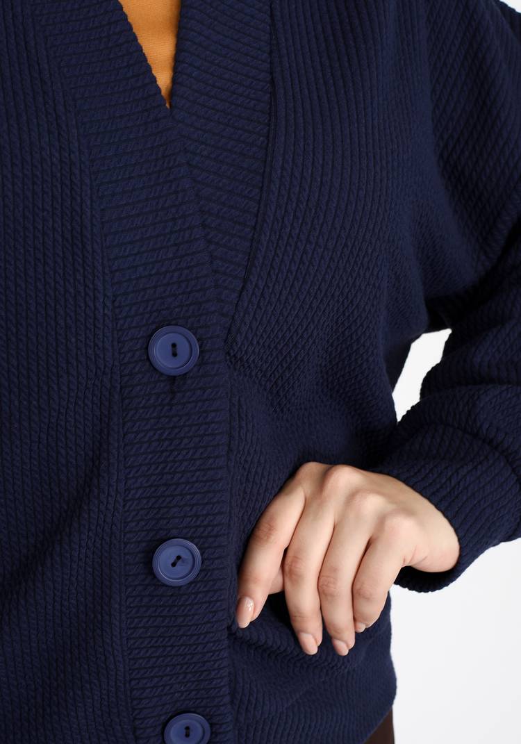 Кардиган на пуговицах с V-образной горловиной шир.  750, рис. 8