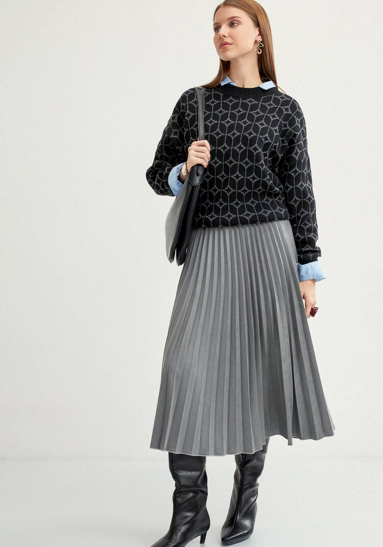 Юбка плиссированная на резинке трикотажная шир.  750, рис. 16