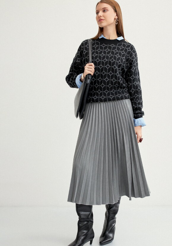 Юбка плиссированная на резинке трикотажная шир.  580, рис. 16