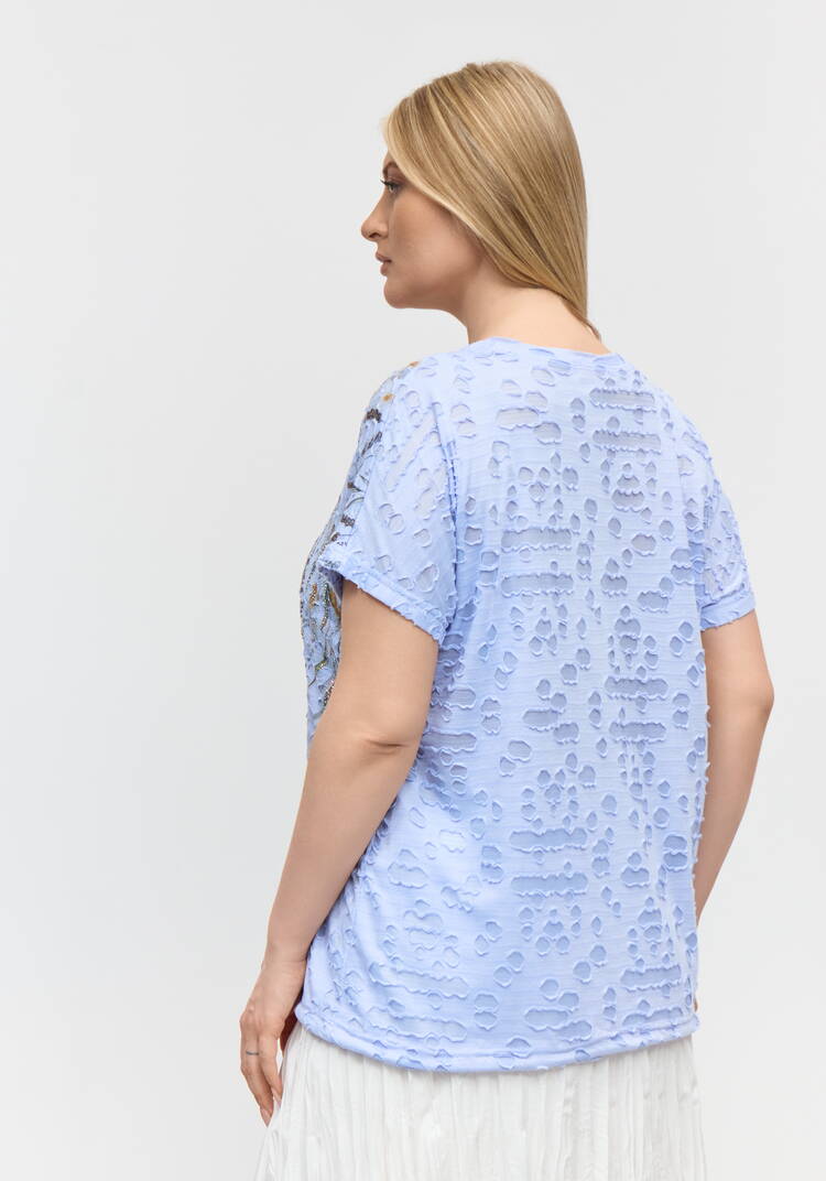 Блуза с принтом и завязками свободного кроя шир.  750, рис. 3