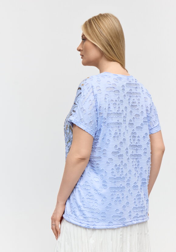 Блуза с принтом и завязками свободного кроя шир.  580, рис. 3