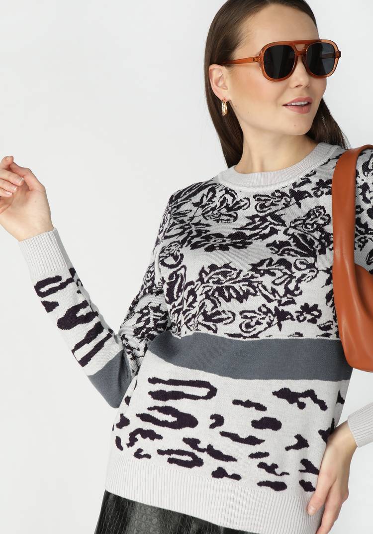 Джемпер женский с цветочным принтом шир.  750, рис. 8