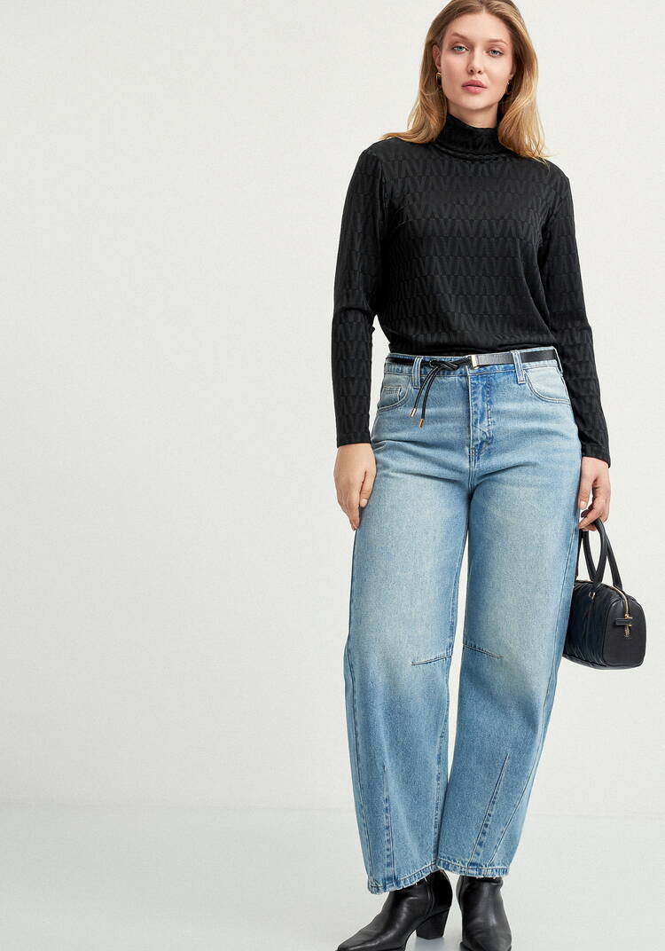 Водолазка с фактурным рисунком и воротом шир.  750, рис. 14