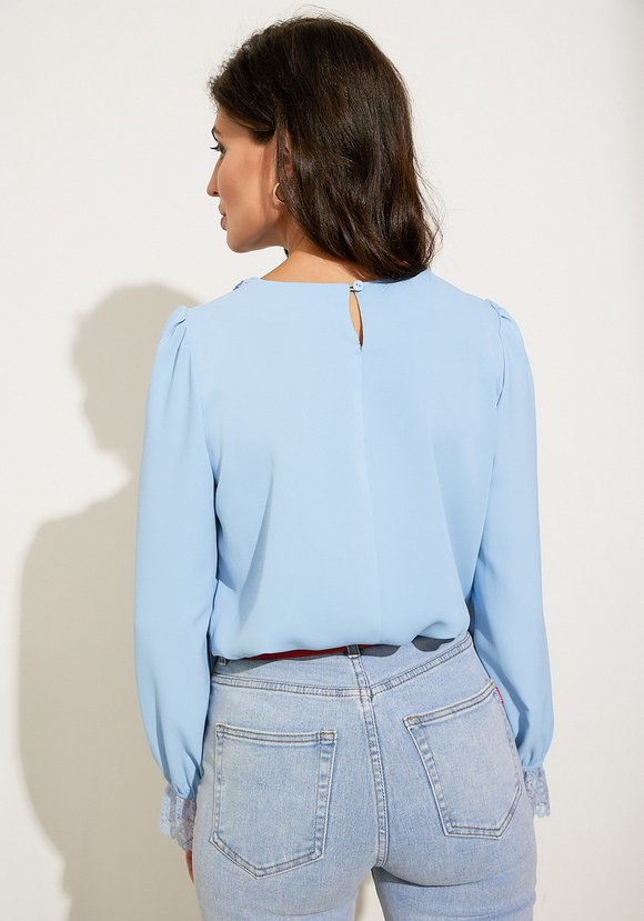 Блуза с французским кружевом шир.  580, рис. 12