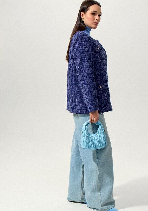 Жакет однобортный из твида шир.  580, рис. 13