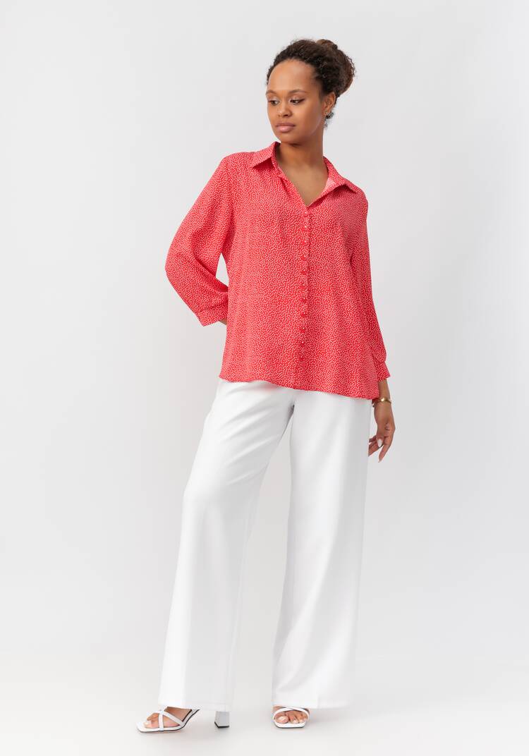 Блуза в горох с декоративными пуговицами шир.  750, рис. 7