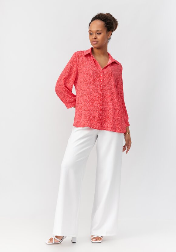 Блуза в горох с декоративными пуговицами шир.  580, рис. 7