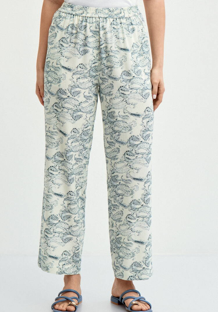 Брюки из льна пpямые шир.  750, рис. 12