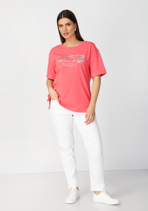 Футболка с принтом и разрезами по бокам шир.  580, рис. 10