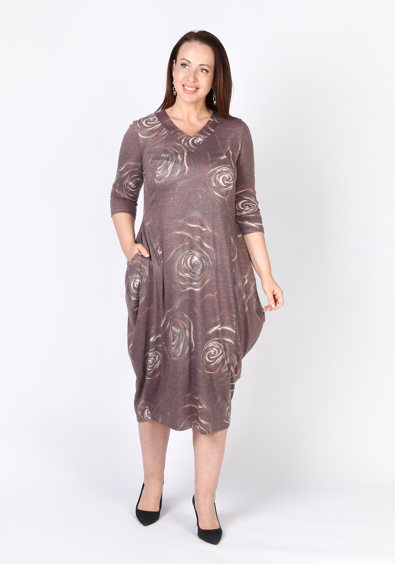 Платье "Элегантное барокко" Veas, размер 48, цвет серо-бежевый - фото 3