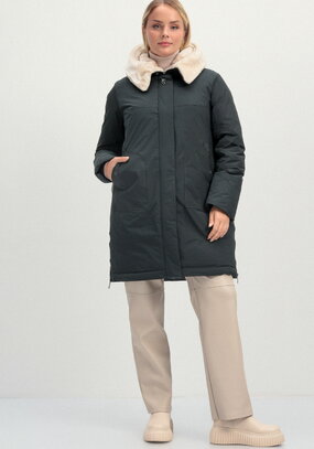 Куртка с меховым капюшоном на молнии