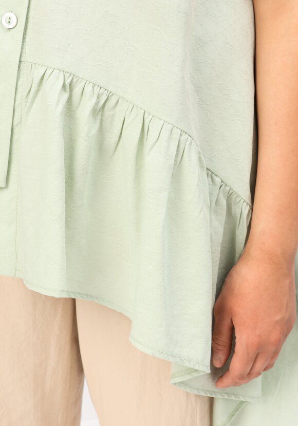 Блуза оригинального кроя с воланом шир.  580, рис. 14