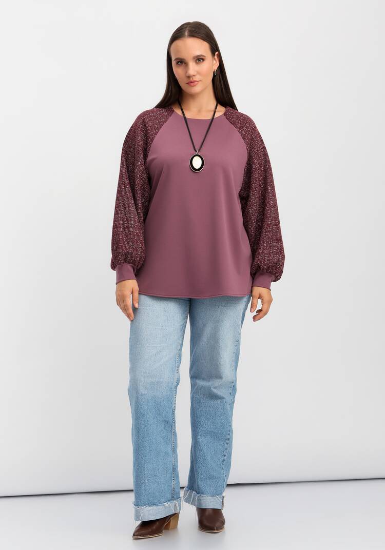 Блуза комбинированная свободного кроя шир.  750, рис. 10