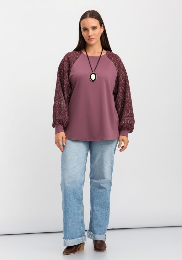 Блуза комбинированная свободного кроя шир.  580, рис. 10