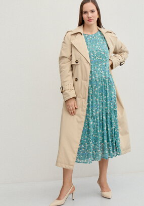 Платье миди из шифона с принтом