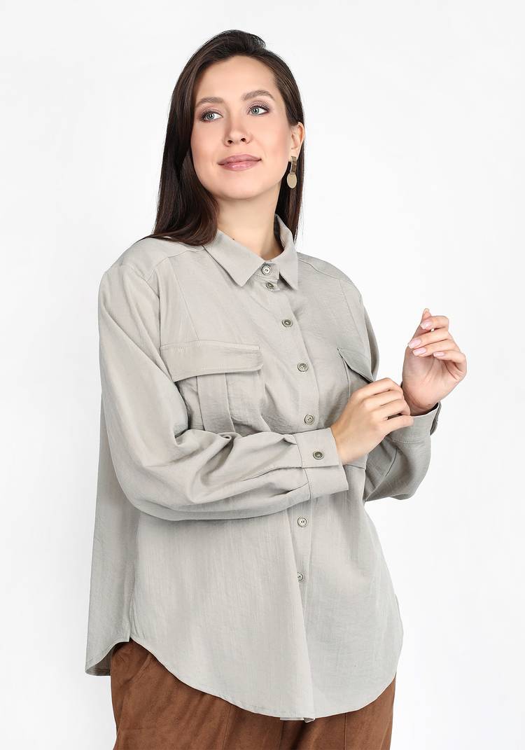 Блуза с карманами на груди шир.  750, рис. 1