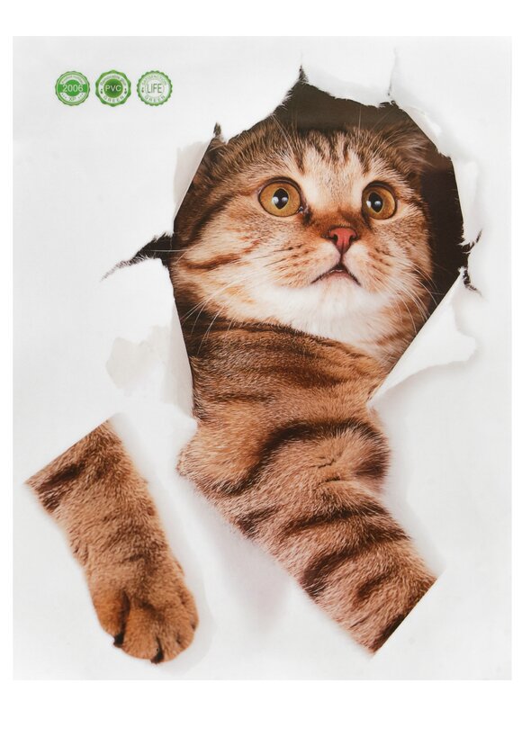 Наклейка интерьерная 3D Милая киса, 4 шт. шир.  580, рис. 8