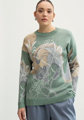 Джемпер с цветочно-абстрактным принтом