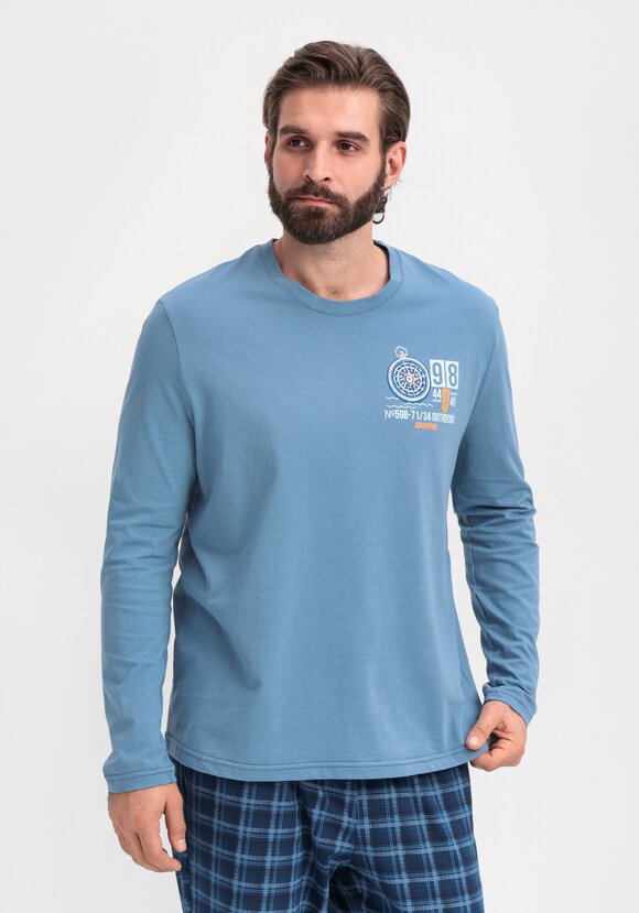 Костюм домашний с принтом на лонгсливе шир.  580, рис. 11