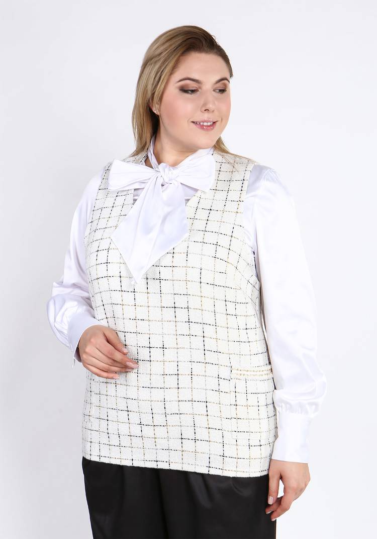 Жилет в клетку шир.  750, рис. 5