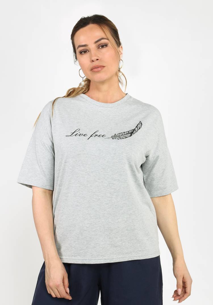 Футболка удлиненная с принтом шир.  750, рис. 9